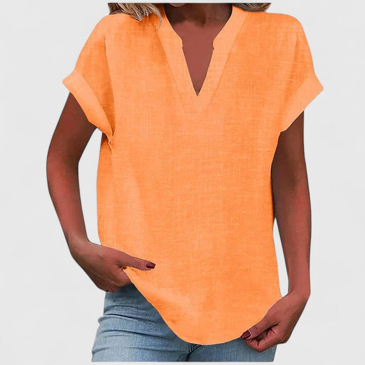 Camicia da donna casual con scollo a V