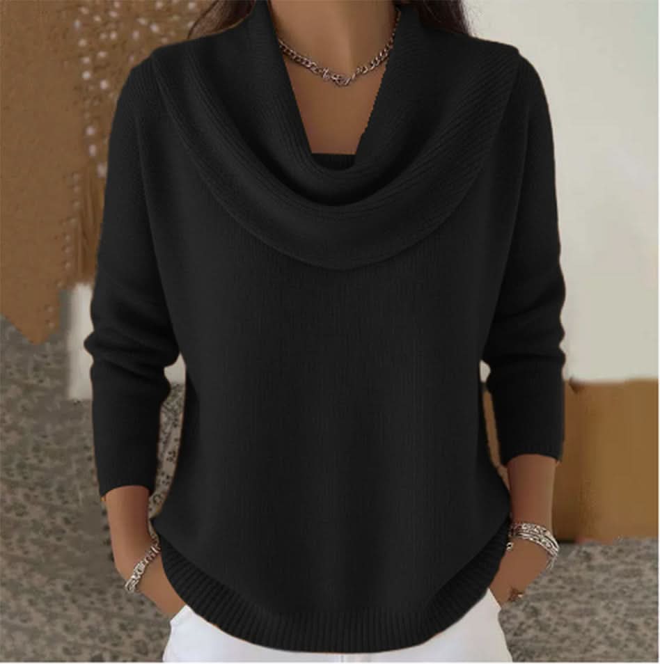 Maglione da donna con collo a cascata e vestibilità rilassata