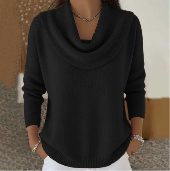 Maglione da donna con collo a cascata e vestibilità rilassata