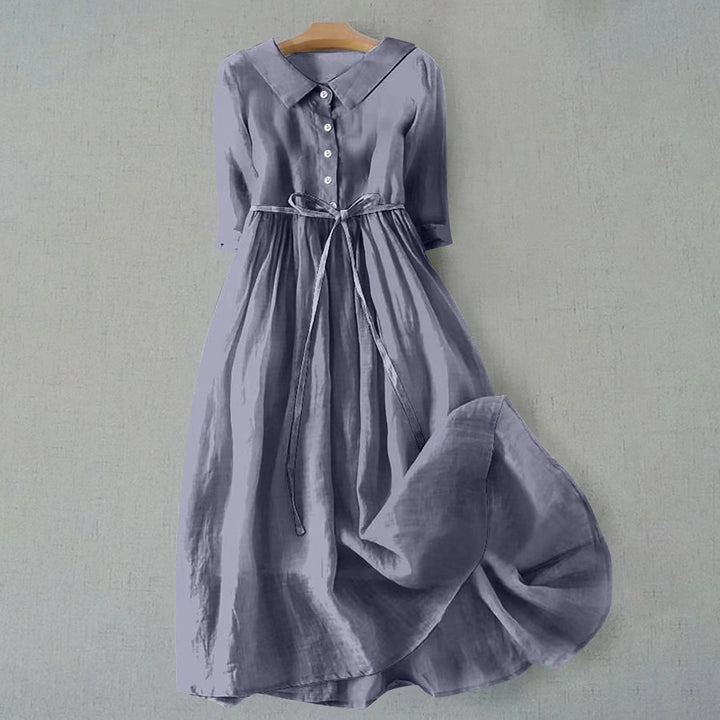 Abito casual donna maniche corte taglio a trapezio