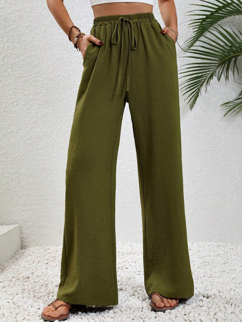Pantalon Large Femme Cordon Ajustable