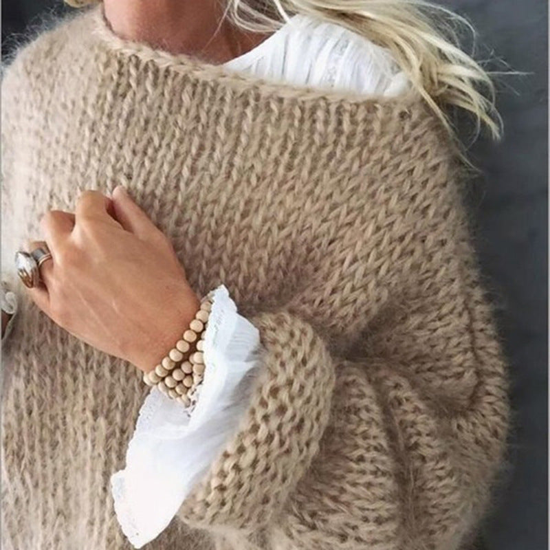 Pull tricoté femme motifs floraux