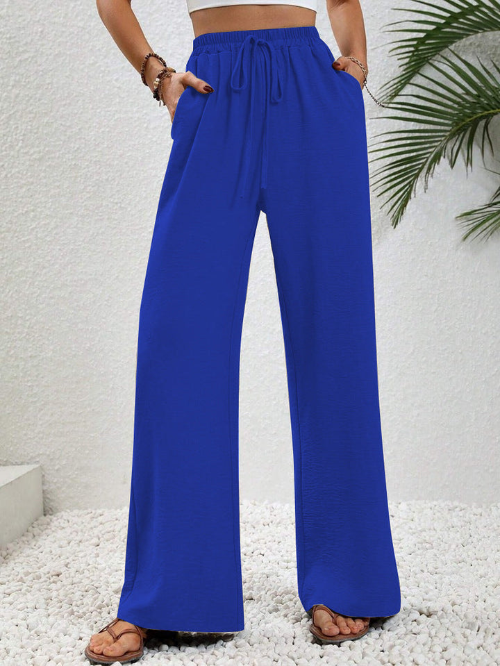 Pantalon Large Femme Cordon Ajustable
