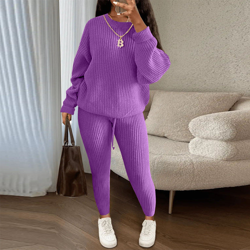 Ensemble de Vêtements D'intérieur Confortables en Tricot Pour Femmes