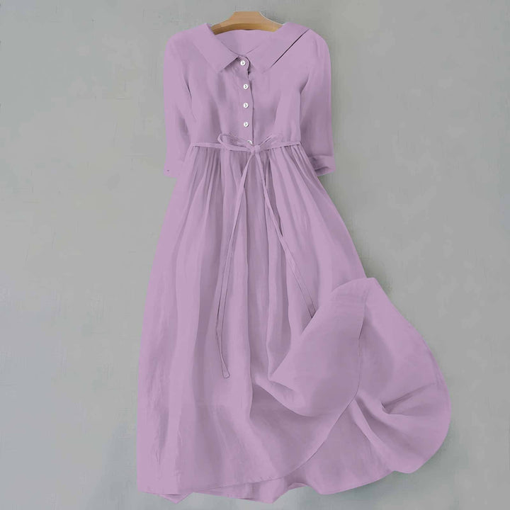 Abito casual donna maniche corte taglio a trapezio