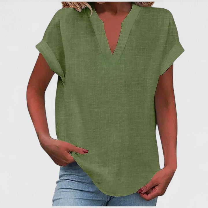 Camicia da donna casual con scollo a V