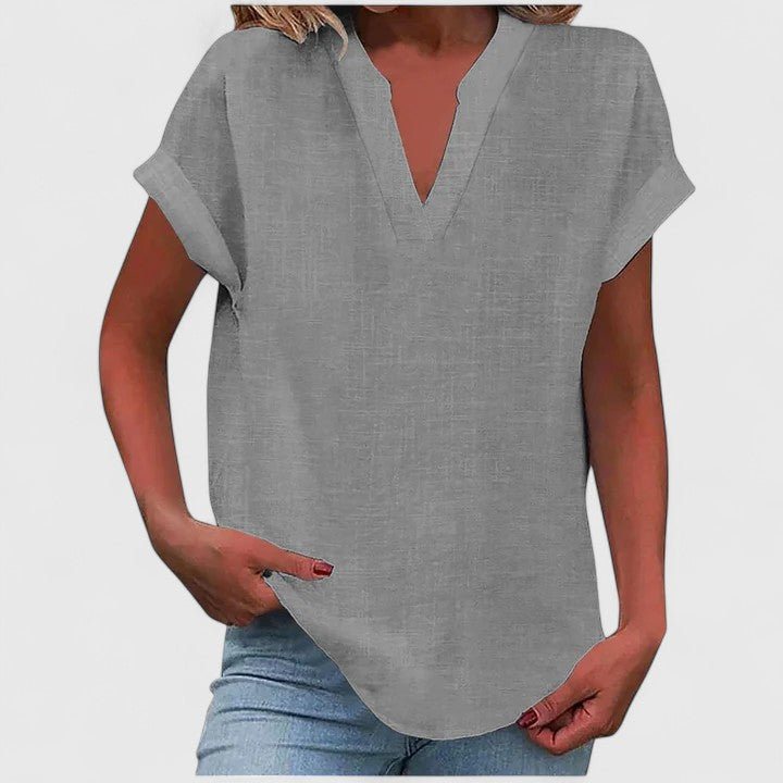 Camicia da donna casual con scollo a V