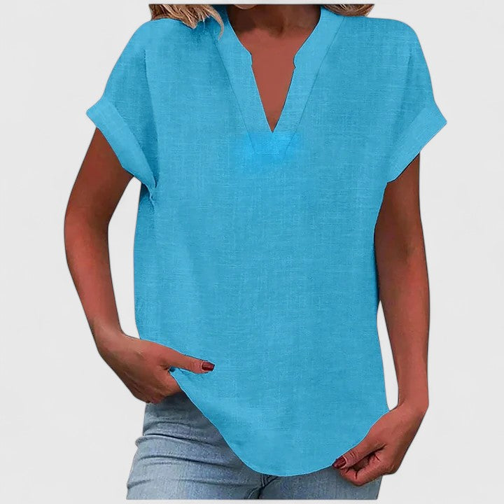 Camicia da donna casual con scollo a V