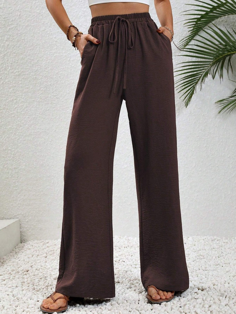 Pantalon Large Femme Cordon Ajustable