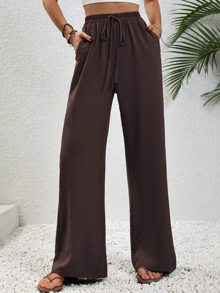 Pantalon Large Femme Cordon Ajustable