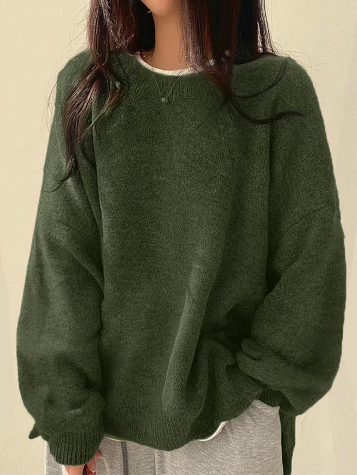Maglione oversize da donna con collo rotondo