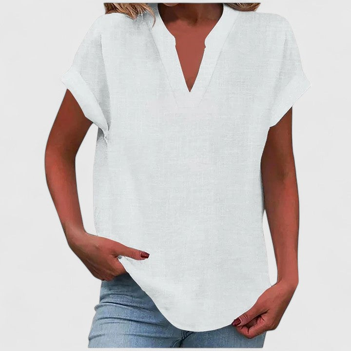 Camicia da donna casual con scollo a V