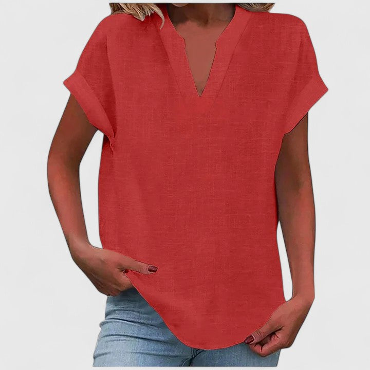 Camicia da donna casual con scollo a V