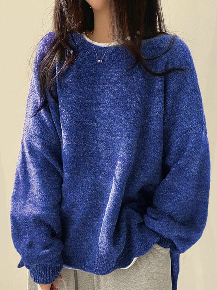 Maglione oversize da donna con collo rotondo