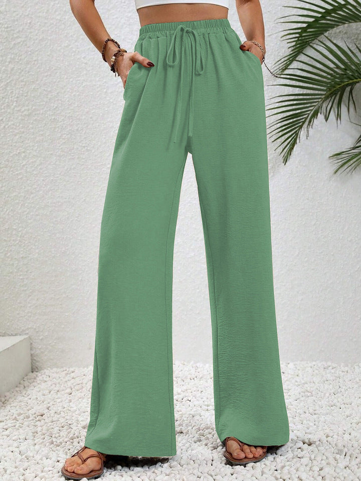 Pantalon Large Femme Cordon Ajustable
