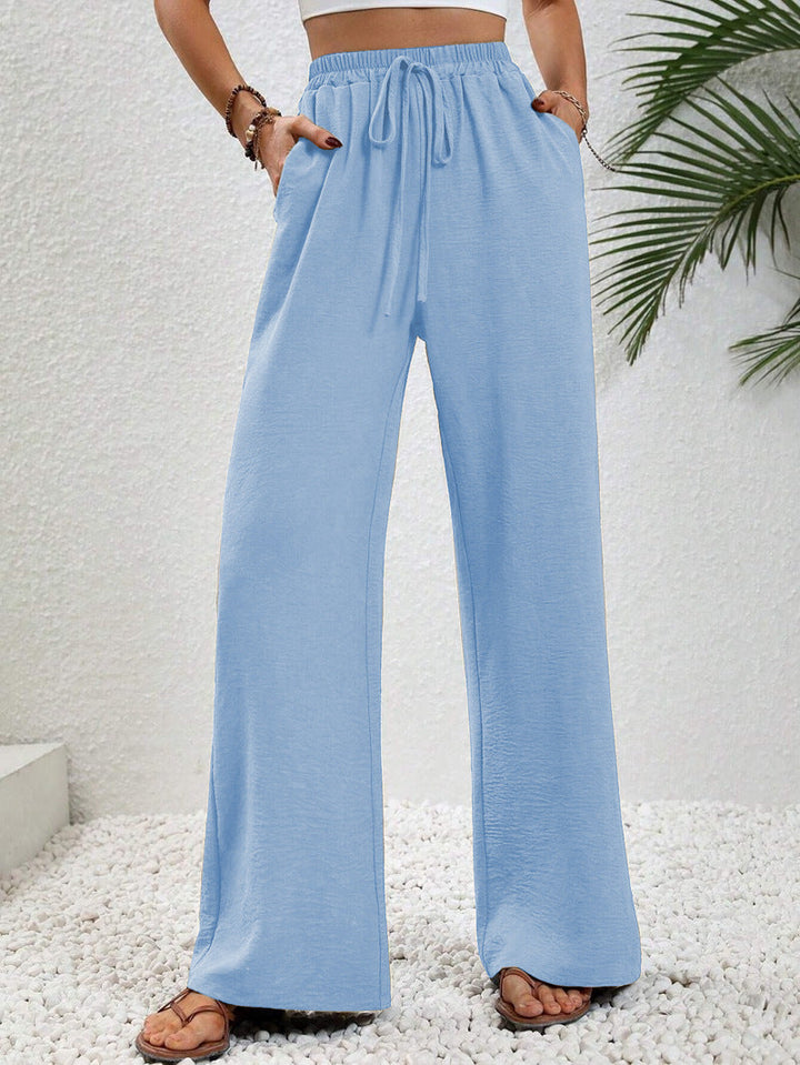 Pantalon Large Femme Cordon Ajustable