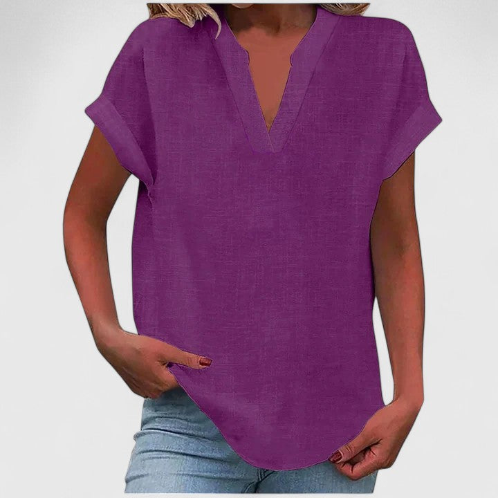 Camicia da donna casual con scollo a V
