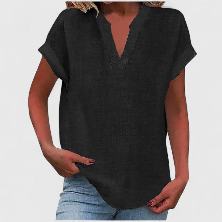 Camicia da donna casual con scollo a V