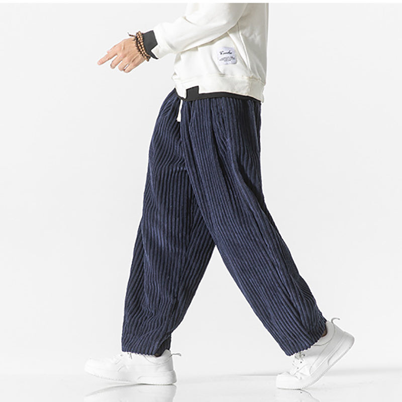 Pantaloni da jogging da donna in velluto a coste, vestibilità comoda
