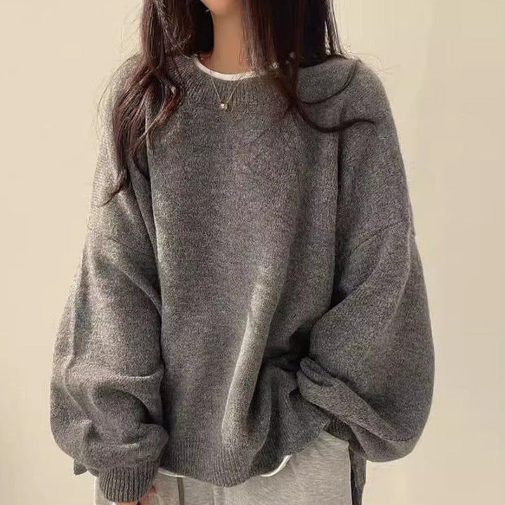 Maglione oversize da donna con collo rotondo