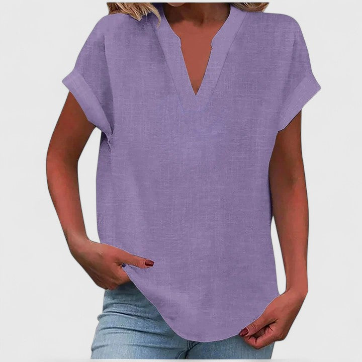 Camicia da donna casual con scollo a V