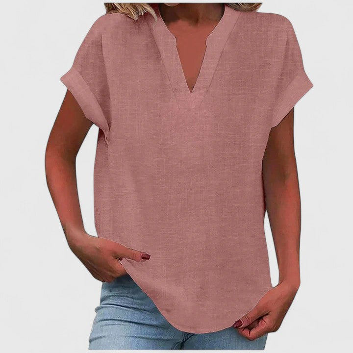 Camicia da donna casual con scollo a V