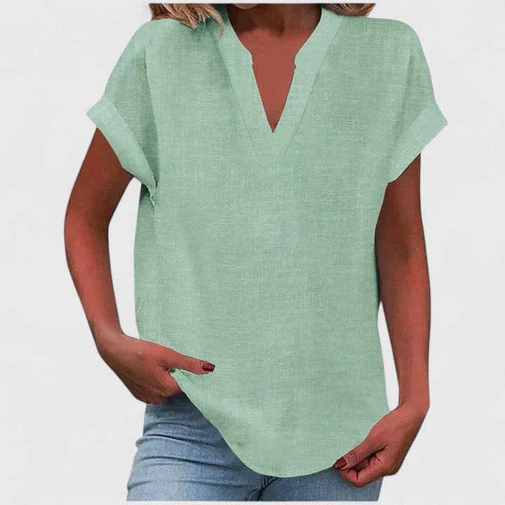 Camicia da donna casual con scollo a V