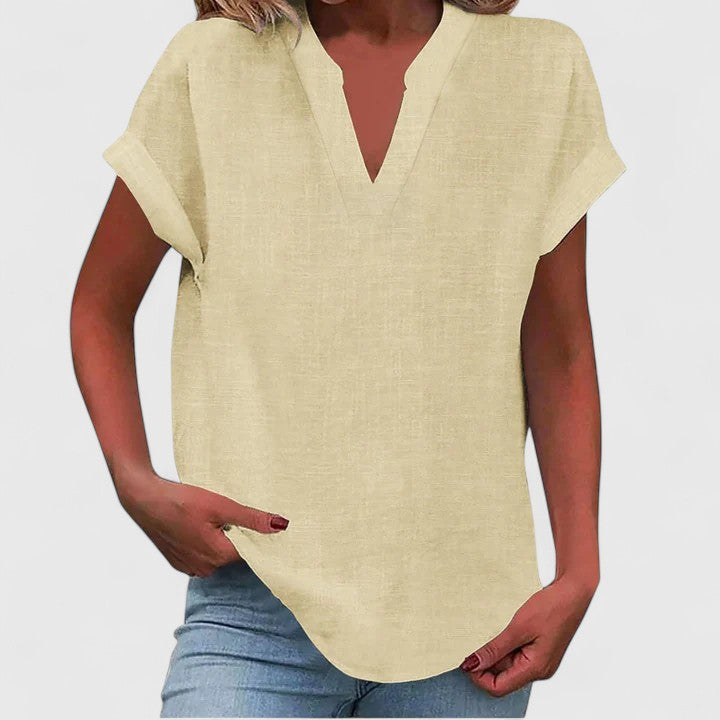 Camicia da donna casual con scollo a V