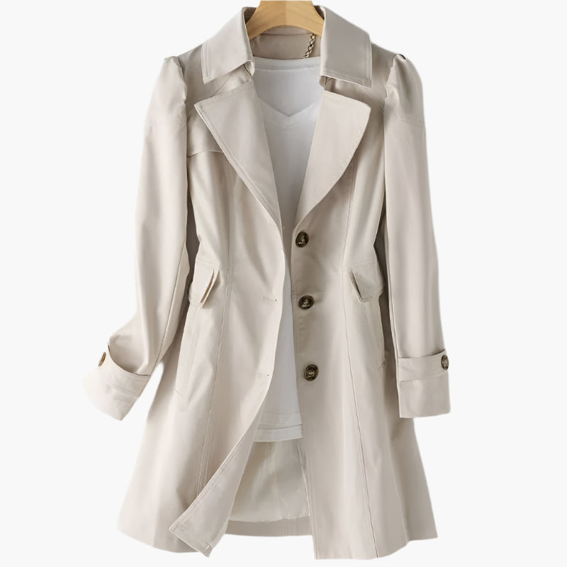 Manteau Élégant Cintré à Boutonnage Raffiné et Coupe Structurée Féminine