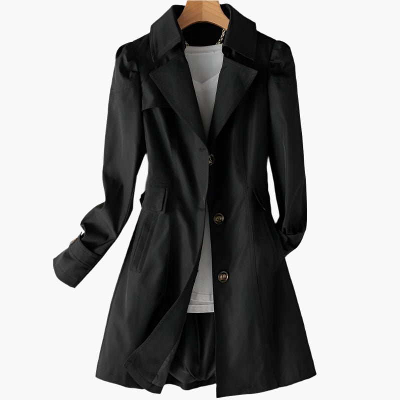 Manteau Élégant Cintré à Boutonnage Raffiné et Coupe Structurée Féminine
