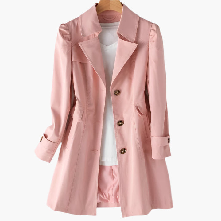 Manteau Élégant Cintré à Boutonnage Raffiné et Coupe Structurée Féminine