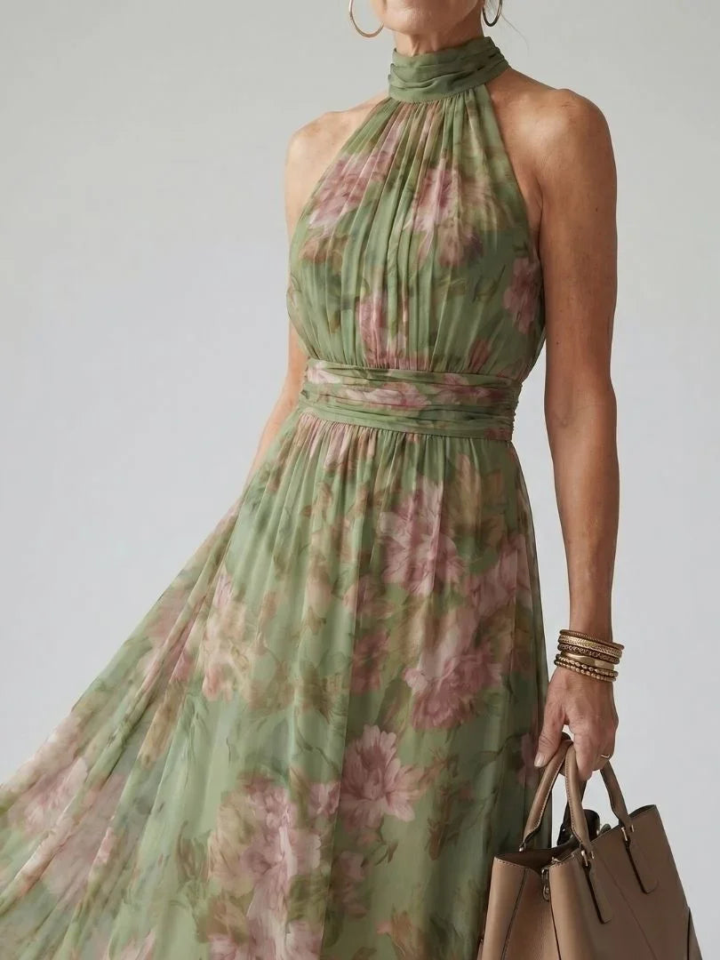 Robe Midi Fluide Femme Motif Floral