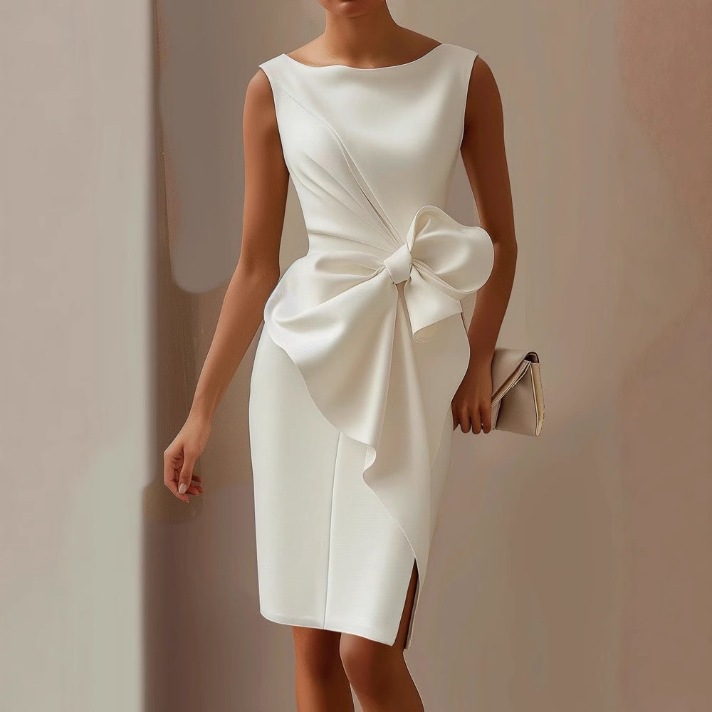 Robe mini fourreau pour femme sans manches