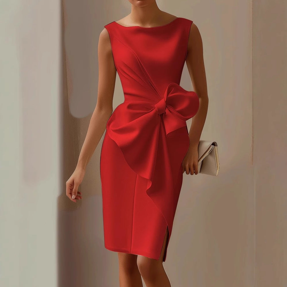 Robe mini fourreau pour femme sans manches