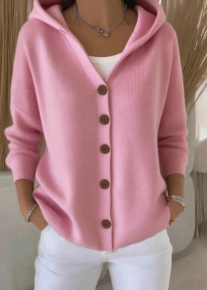 Cardigan Femme à Capuche Boutonné