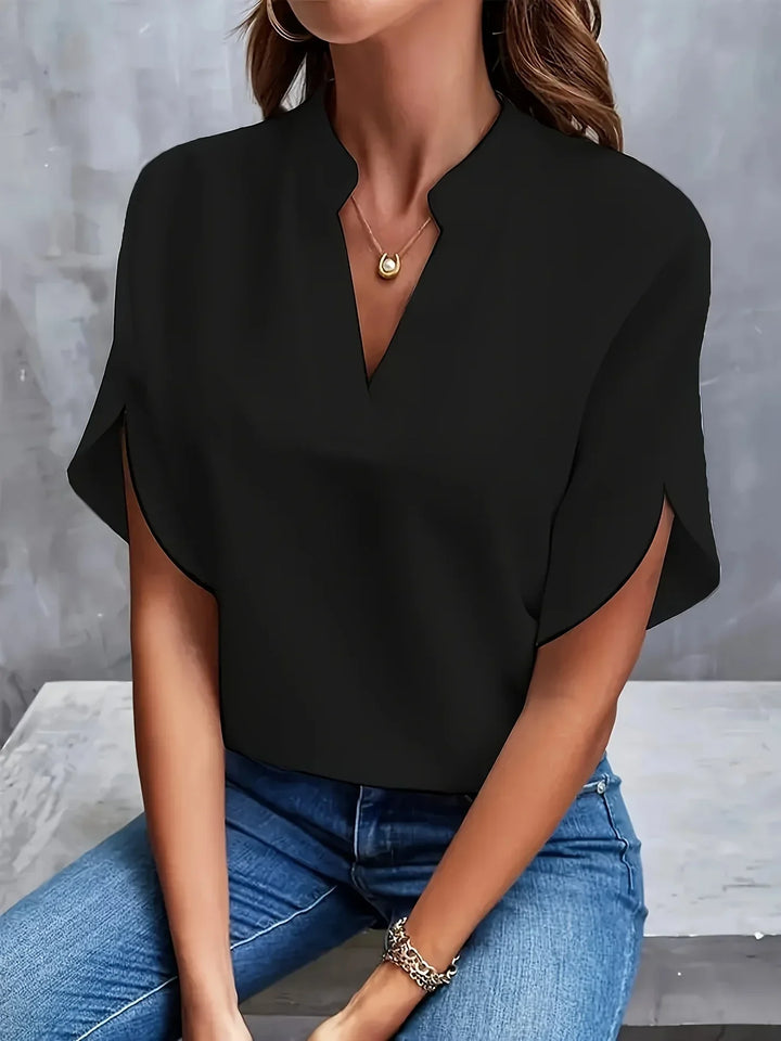 Elegantní dámský košile s výstřihem do V, stylový a ležérní top