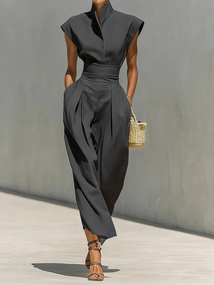 Robe Femme à Col Montant et Poches Pratiques