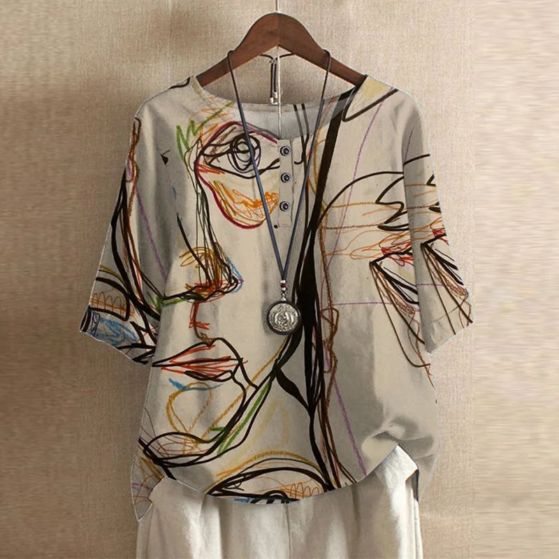 Blouse imprimé floral vintage femme