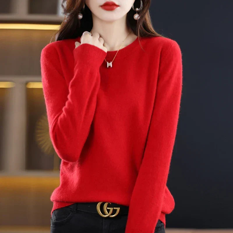 Pull pour femme en maille douce à col rond