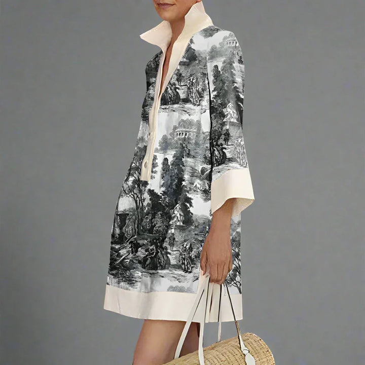 Robe Chemise Imprimée pour Femme à Coupe Décontractée