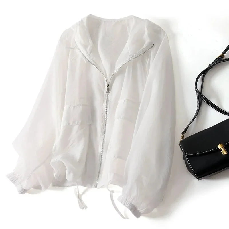 Veste à Capuche Femme Zippée Décontractée Coupe Ample