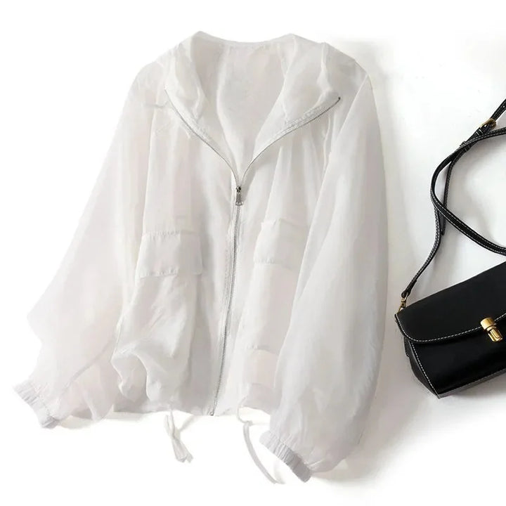 Veste à Capuche Femme Zippée Décontractée Coupe Ample