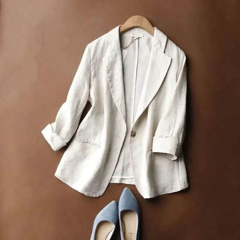 Blazer Femme à Bouton Unique et Poches