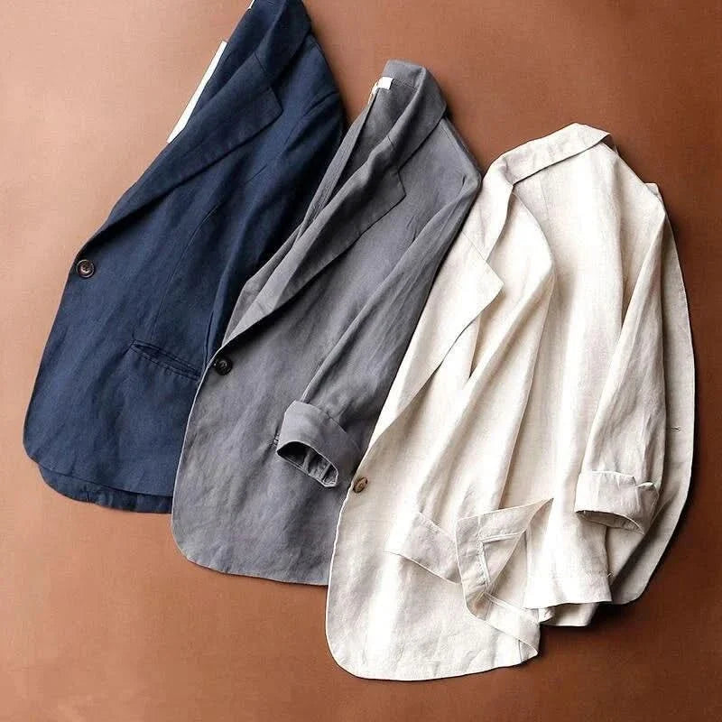 Blazer Femme à Bouton Unique et Poches