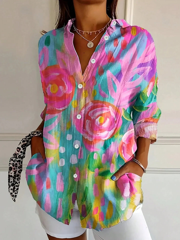 Chemise Florale Colorée Bohème pour Femme