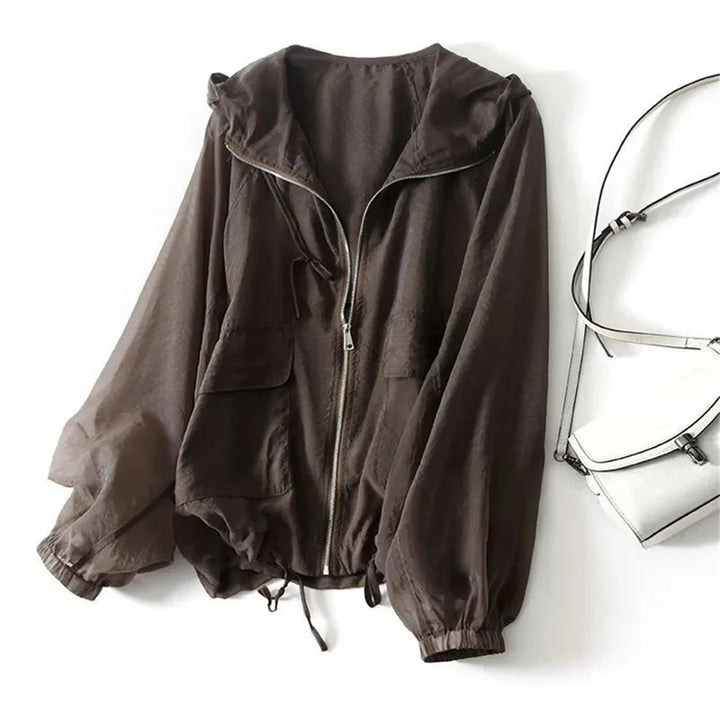 Veste à Capuche Femme Zippée Décontractée Coupe Ample