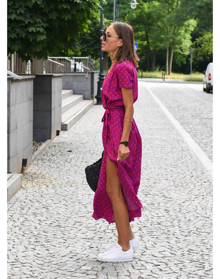 Robe Longue Portefeuille Fleurie – Légèreté & Élégance pour un Été Radieux