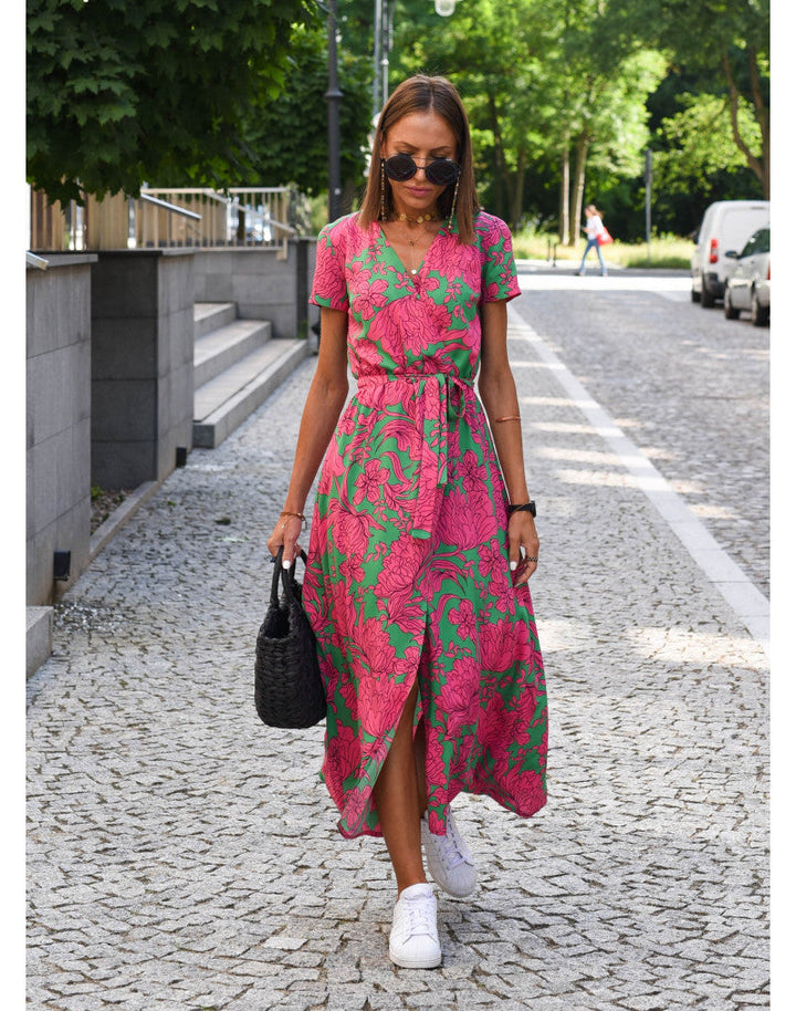 Robe Longue Portefeuille Fleurie – Légèreté & Élégance pour un Été Radieux