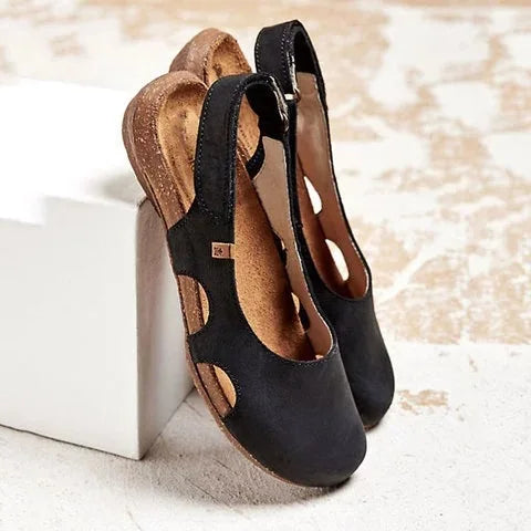 Volné dámské boty slingback s pohodlnou podrážkou