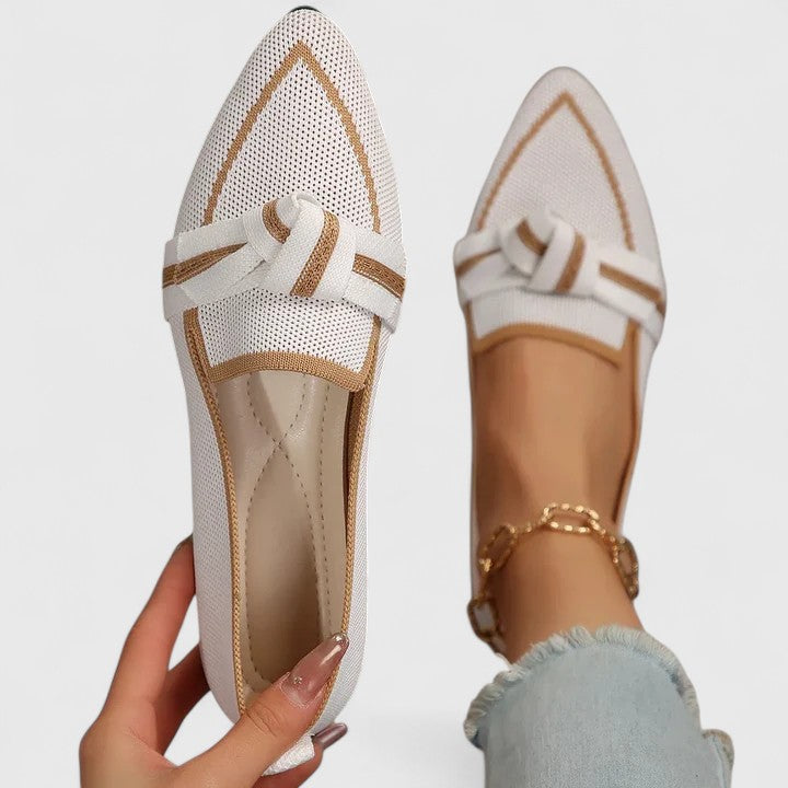 Chaussures Plates Pour Femme à Bout Pointu et Détail Nœud